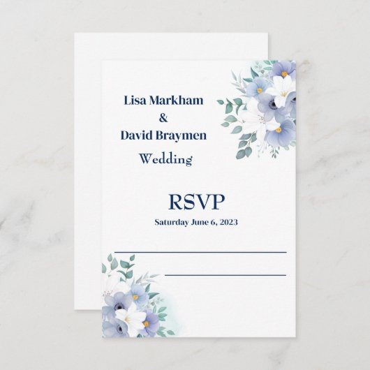Carte RSVP de mariage (Devant / Derrière)