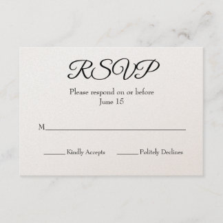 Carte RSVP de mariage