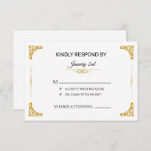 Carte RSVP de mariage (Devant / Derrière)