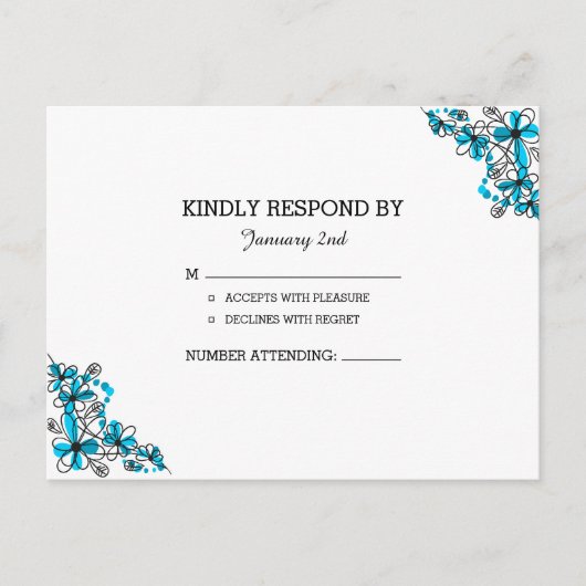 Carte RSVP de mariage (Devant)
