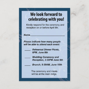 Carte RSVP de mariage