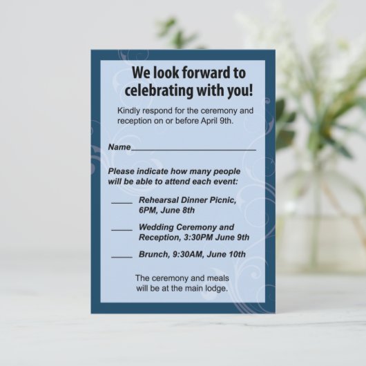 Carte RSVP de mariage (Debout devant)