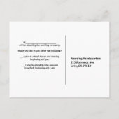 Carte RSVP de mariage (Dos)