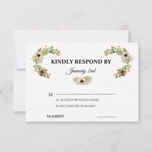 Carte RSVP de mariage (Devant)