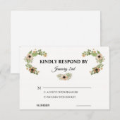 Carte RSVP de mariage (Devant / Derrière)