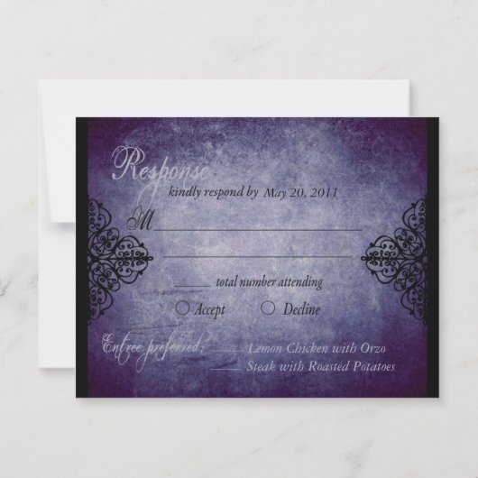 Carte RSVP de mariage A2 (Dos)