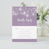 Carte RSVP de mariage à cordes rustiques (Debout devant)