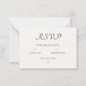 Carte RSVP de mariage à la crème Burgandy simple (Devant)