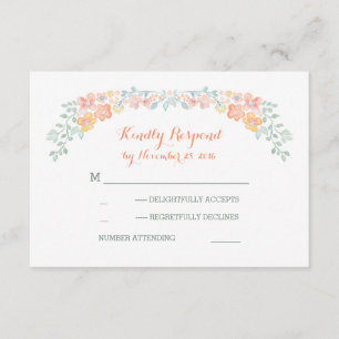 carte RSVP de mariage à l'aquarelle fleurie