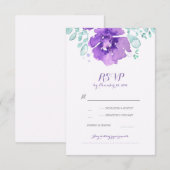 carte RSVP de mariage à l'aquarelle florale (Devant / Derrière)