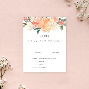 Carte RSVP de mariage à l'aquarelle florale de Pêc