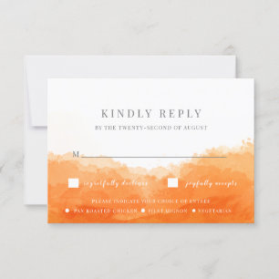 Carte RSVP de mariage à l'aquarelle Tangerine