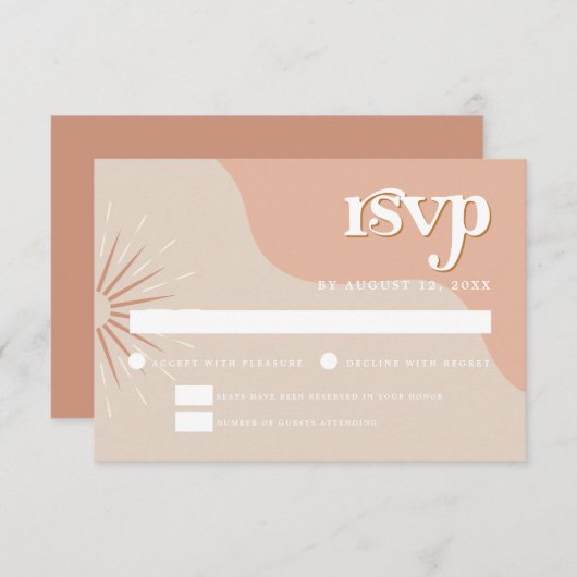 Carte RSVP de mariage à thème de TRIXIE Retro Blus (Devant / Derrière)