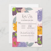 Carte RSVP de mariage Abstrait moderne (Devant / Derrière)