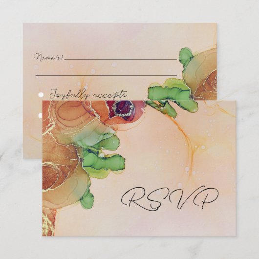 Carte RSVP de mariage Abstrait rustique (Devant / Derrière)