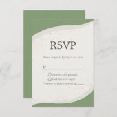 Carte RSVP de mariage Abstrait Sage Green (Devant / Derrière)