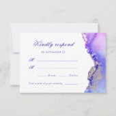 Carte RSVP de mariage Abstrait violet (Devant)