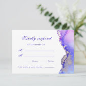 Carte RSVP de mariage Abstrait violet (Debout devant)