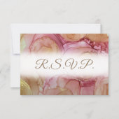 Carte RSVP de mariage Abstraite Floral QR Code (Devant)
