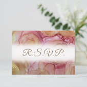 Carte RSVP de mariage Abstraite Floral QR Code (Debout devant)