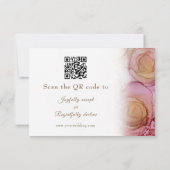 Carte RSVP de mariage Abstraite Floral QR Code (Dos)