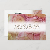 Carte RSVP de mariage Abstraite Floral QR Code (Devant / Derrière)