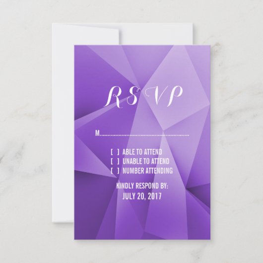 Carte RSVP de mariage Amethyst Jewel Tones (Devant)