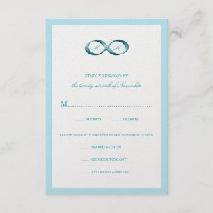 Carte RSVP de mariage Aqua Blue Infinity