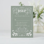Carte RSVP de mariage Art Nouveau (Debout devant)