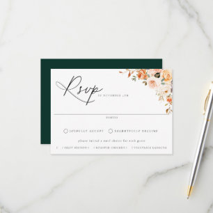 Carte RSVP de mariage au choix de repas floraux d'