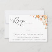 Carte RSVP de mariage au choix de repas floraux d' (Devant)