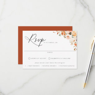 Carte RSVP de mariage au choix de repas floraux d'