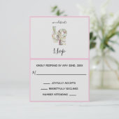 Carte RSVP de mariage aux fraises de vanille (Debout devant)