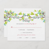 Carte RSVP de mariage avec amitiés nouées vert pri (Devant / Derrière)