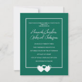 Carte RSVP de mariage avec invitation et code QR (Devant)