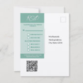 Carte RSVP de mariage avec invitation et code QR (Dos)