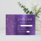 Carte RSVP de mariage avec Parties scintillant de  (Debout devant)