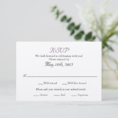 Carte RSVP de mariage avec sélections Entree (Debout devant)