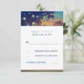 Carte RSVP de mariage avec un arbre de marine (Debout devant)