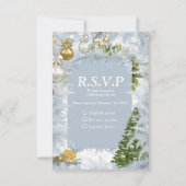 Carte RSVP de mariage blanc de Noël (Devant)