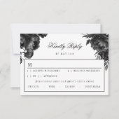 Carte RSVP de mariage blanc gothique classique (Devant)