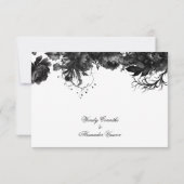 Carte RSVP de mariage blanc gothique classique (Dos)