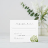Carte RSVP de mariage blanc Hydrangea Grand-millén (Debout devant)