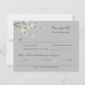 Carte RSVP de mariage blanc Sakura cerise en fleur (Devant)