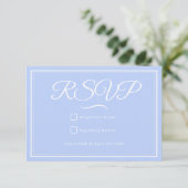 Carte RSVP de mariage bleu (Debout devant)