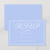 Carte RSVP de mariage bleu (Devant / Derrière)