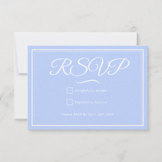 Carte RSVP de mariage bleu