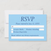 Carte RSVP de mariage bleu Cornflower (Devant)
