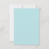carte RSVP de mariage bleu de plage moderne (Dos)