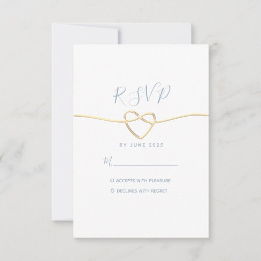 Carte RSVP de mariage bleu Dusty minimale (Devant)